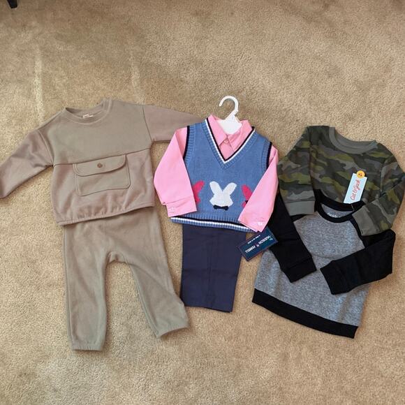 Toddler Boy Clothes Size 18M NWT 3 Sets Bundle  Cat & Jack & Hudson Ferrell - Picture 1 of 10